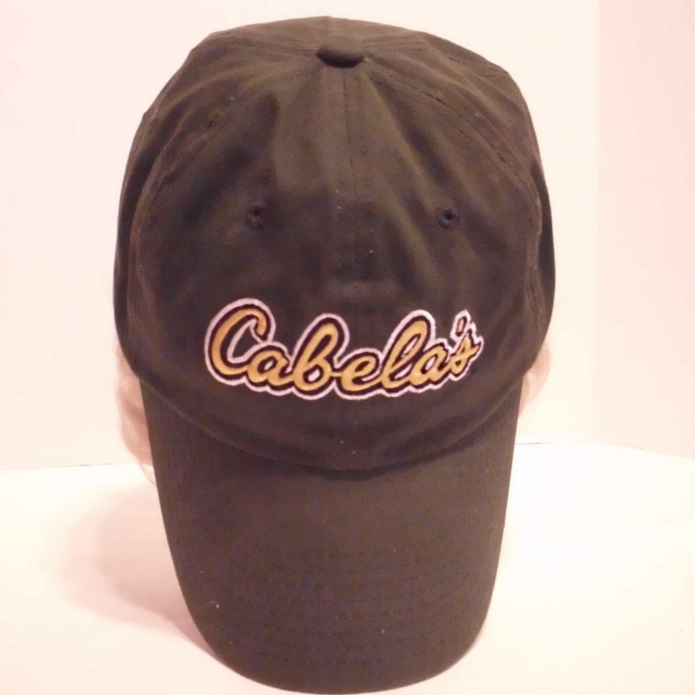 Cabelas Hat Men Green Yellow Adjustable Back Outdoors Camping Hiking Hat